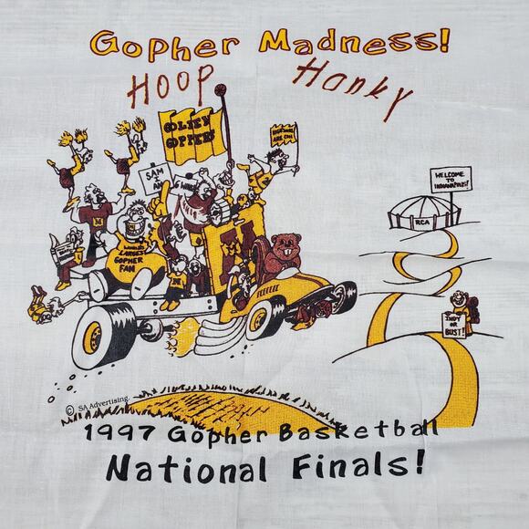 1997 MN Gophers Basketball Madness Hoop Hanky - Picture 2 of 3